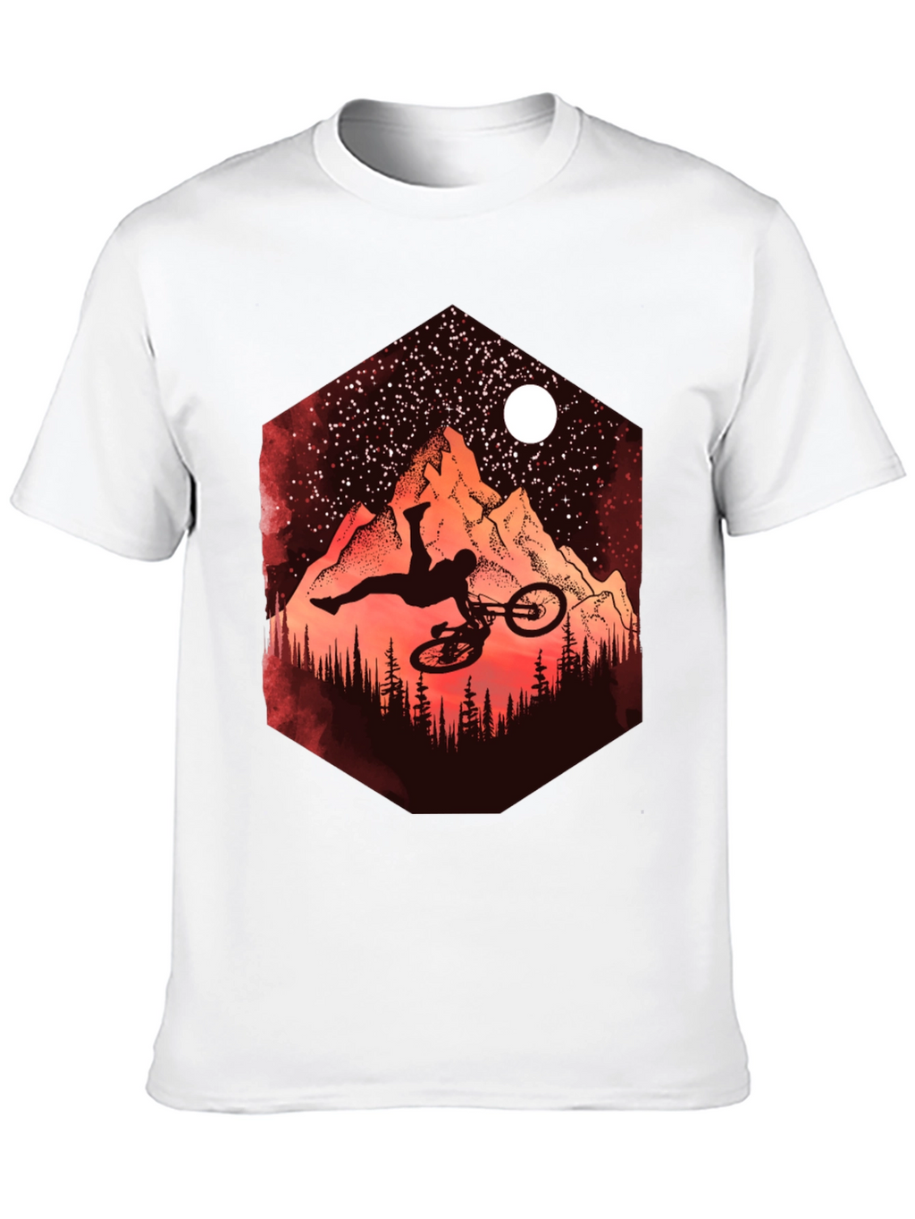 Mountain Biker Silhouette Graphic Tee