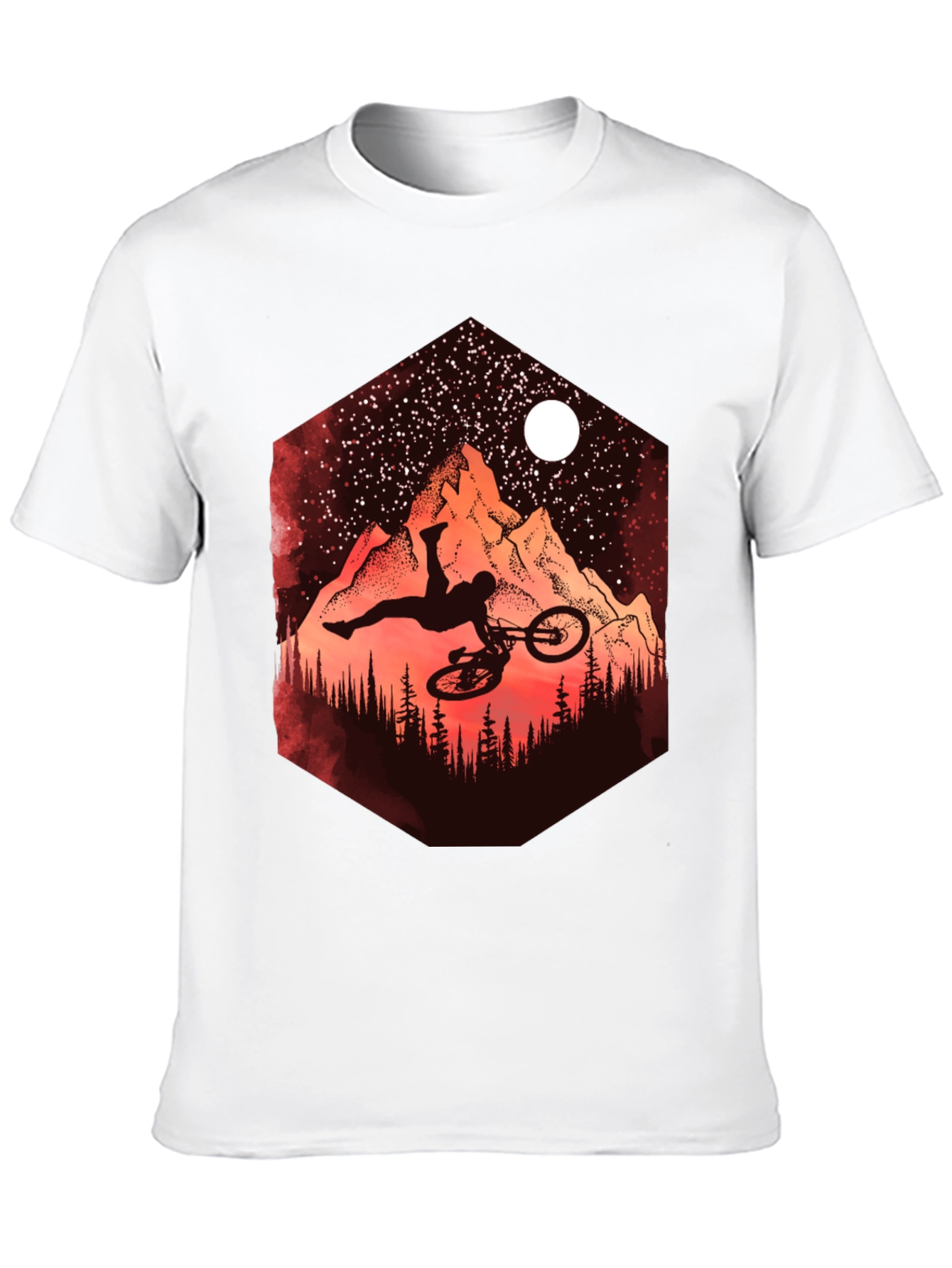 Mountain Biker Silhouette Graphic Tee