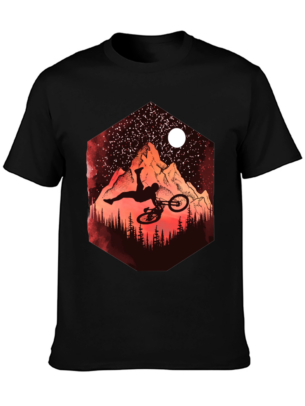 Mountain Biker Silhouette Graphic Tee