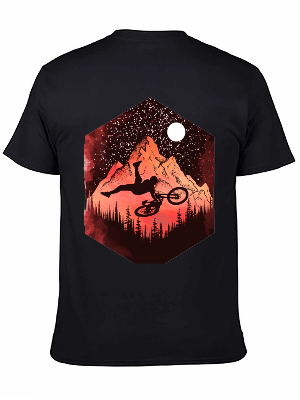Mountain Biker Silhouette Graphic Tee