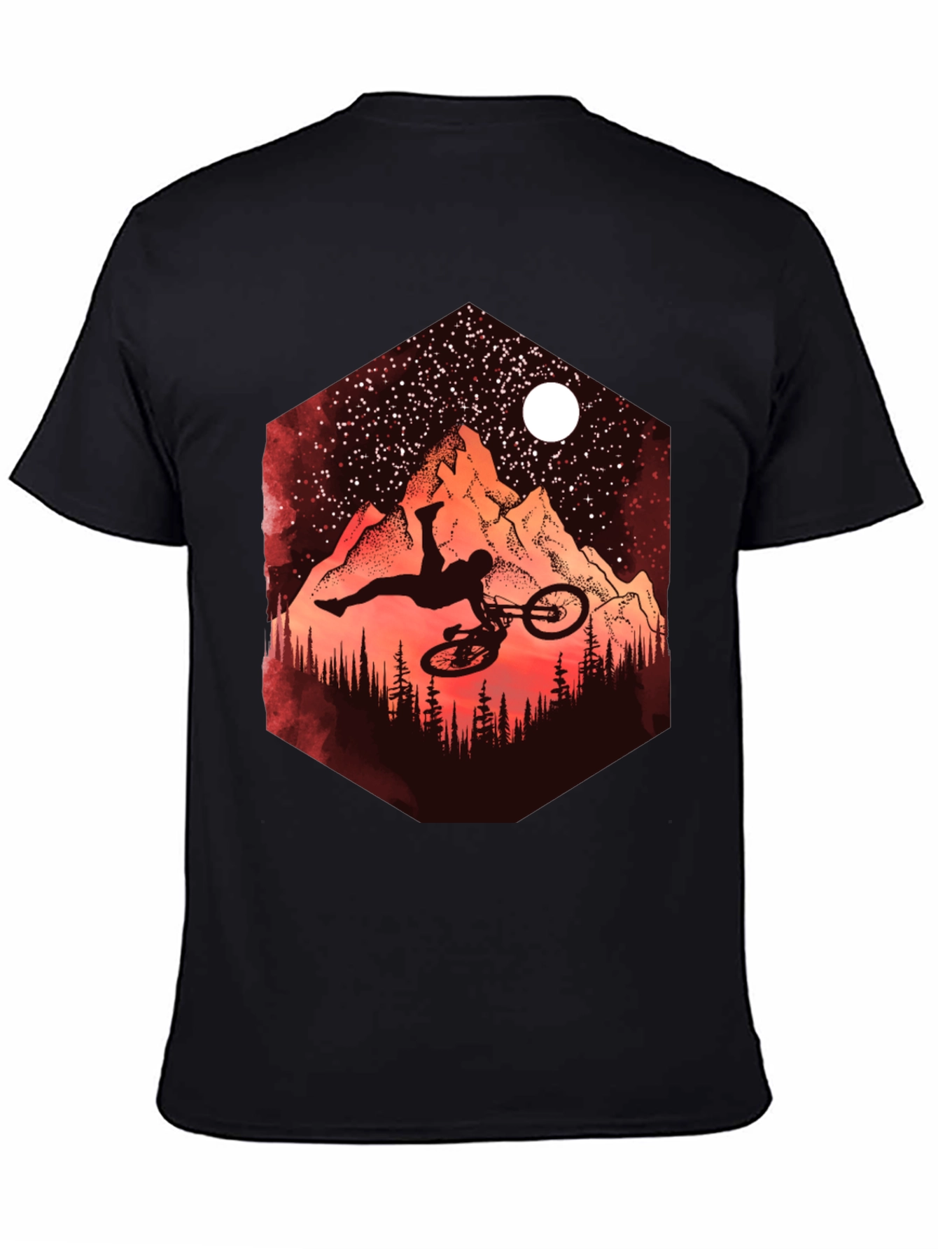 Mountain Biker Silhouette Graphic Tee