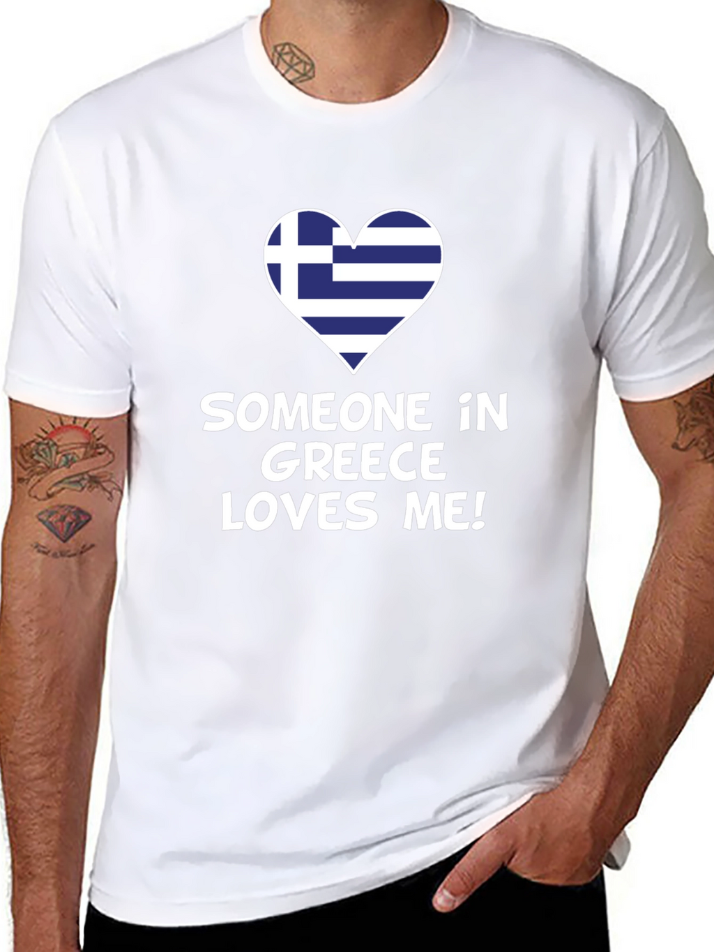 Greece Love Graphic Tee - Novelty T-Shirt