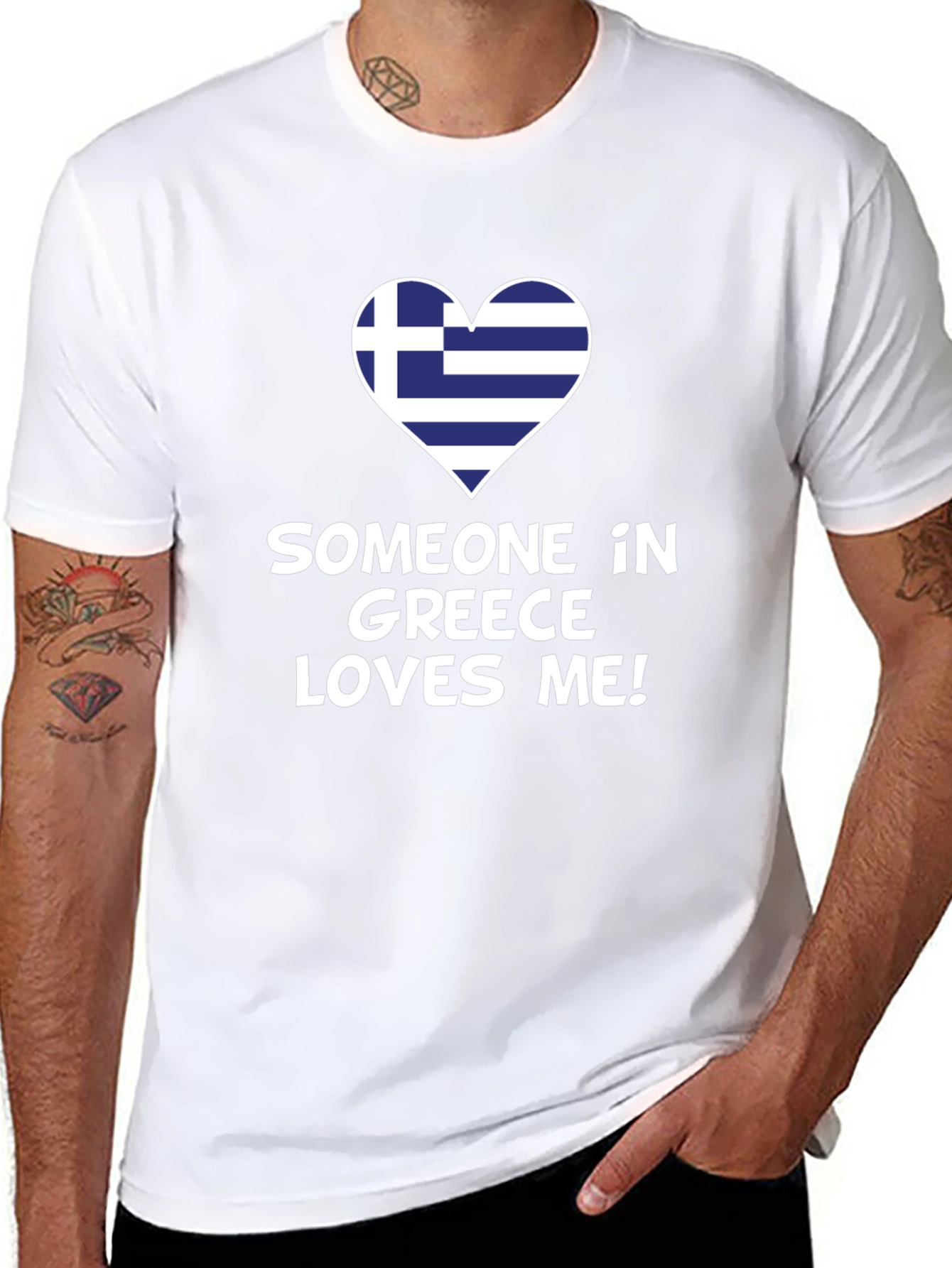 Greece Love Graphic Tee - Novelty T-Shirt