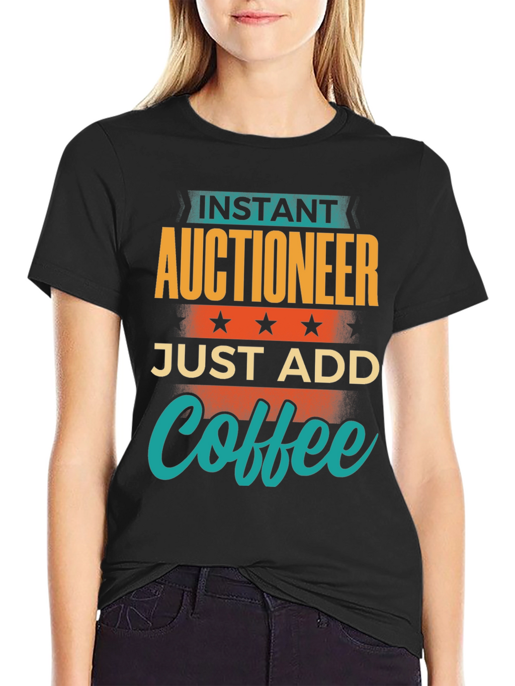 Instant Auctioneer Just Add Coffee Graphic T-Shirt