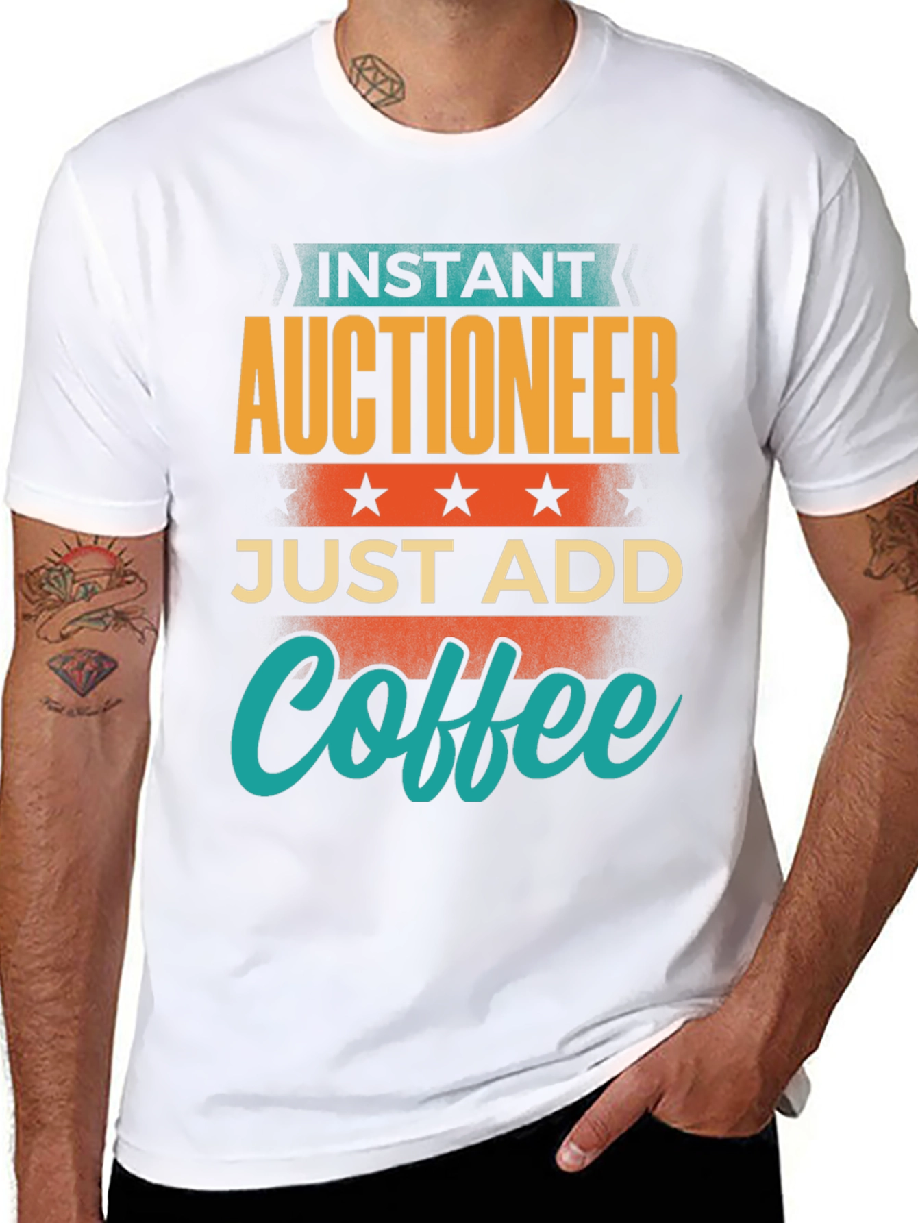 Instant Auctioneer Just Add Coffee Graphic T-Shirt