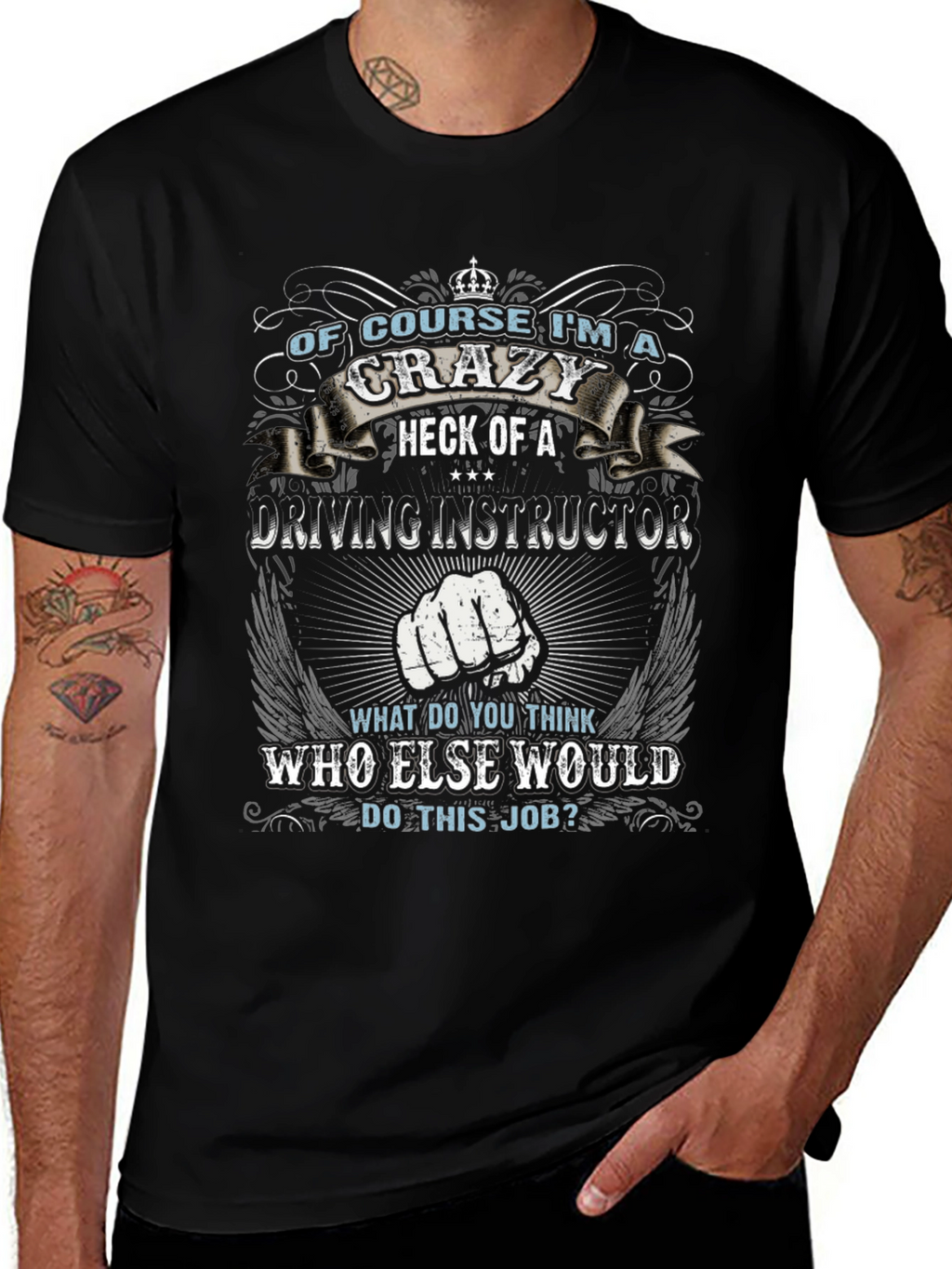 Crazy Driving Instructor T-Shirt - Novelty Graphic Tee