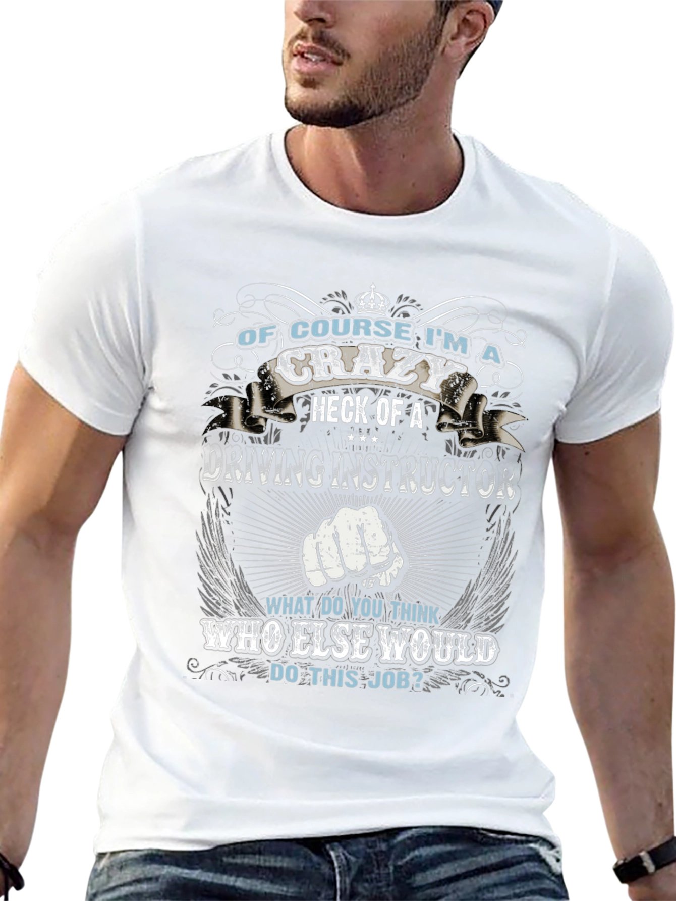 Crazy Driving Instructor T-Shirt - Novelty Graphic Tee