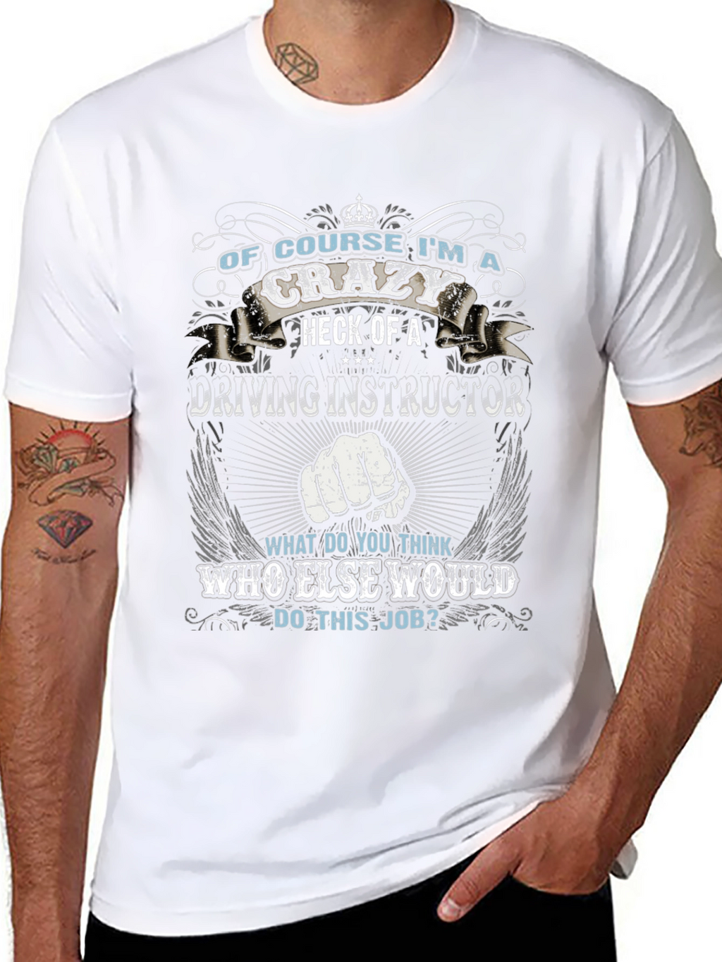 Crazy Driving Instructor T-Shirt - Novelty Graphic Tee