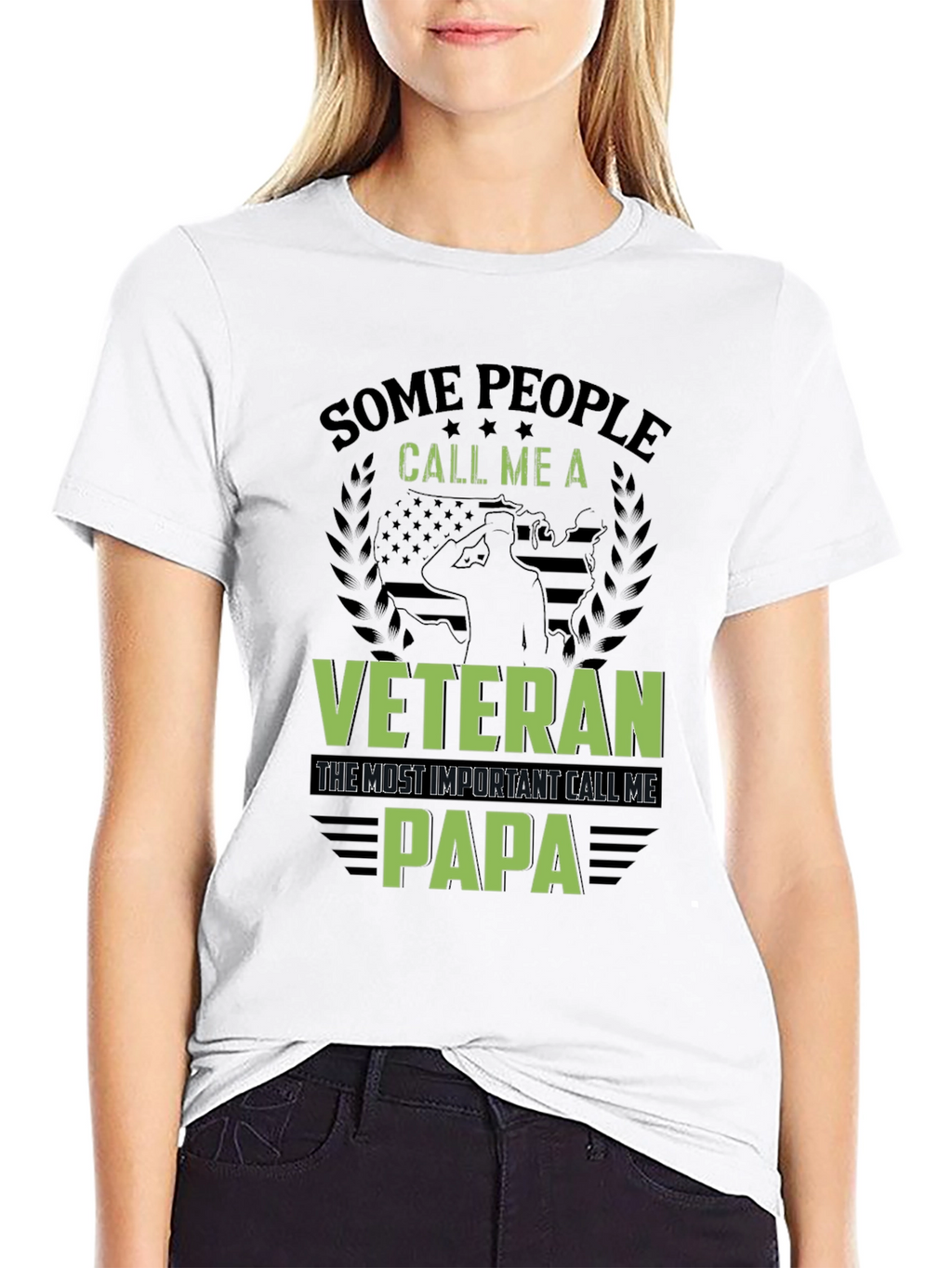 Veteran Papa T-Shirt - Military Dad Tee