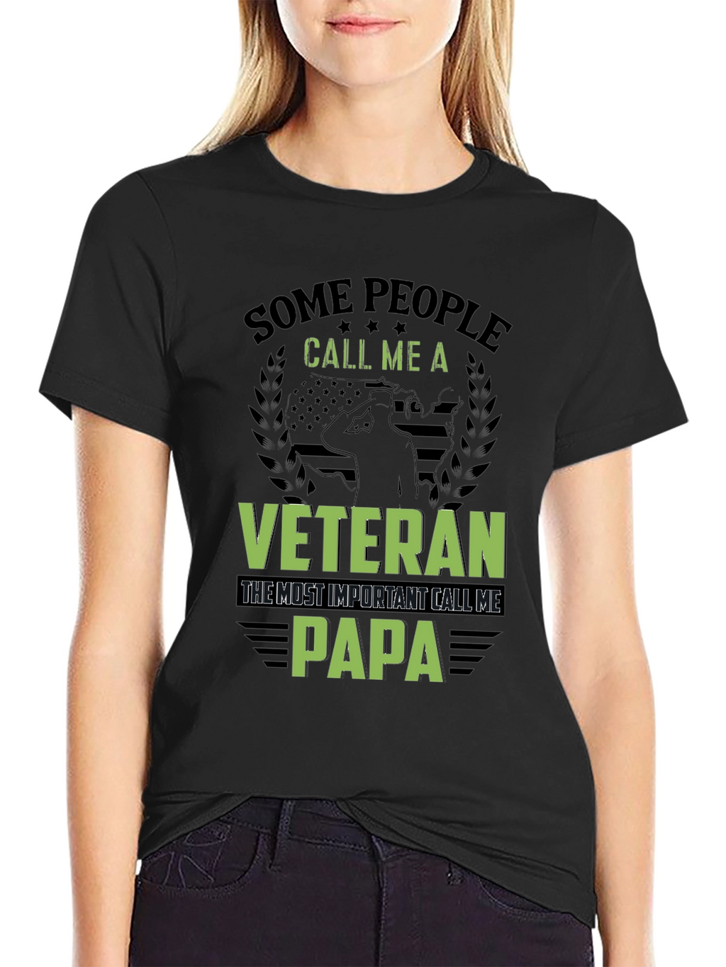 Veteran Papa T-Shirt - Military Dad Tee