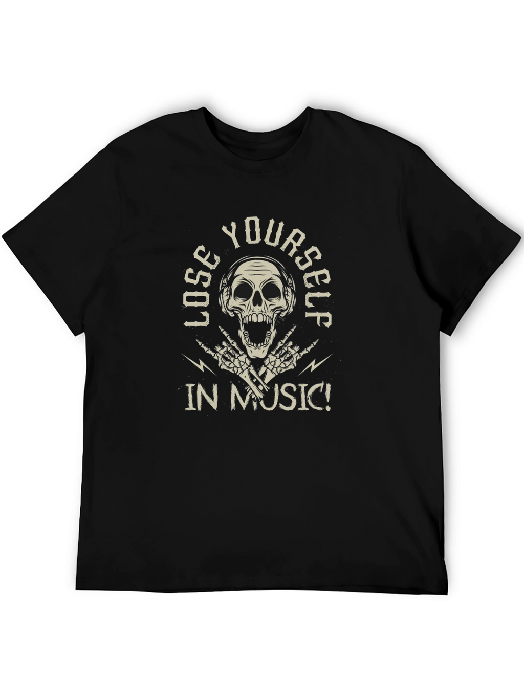 Lose Yourself in Music Skull Graphic Tee
