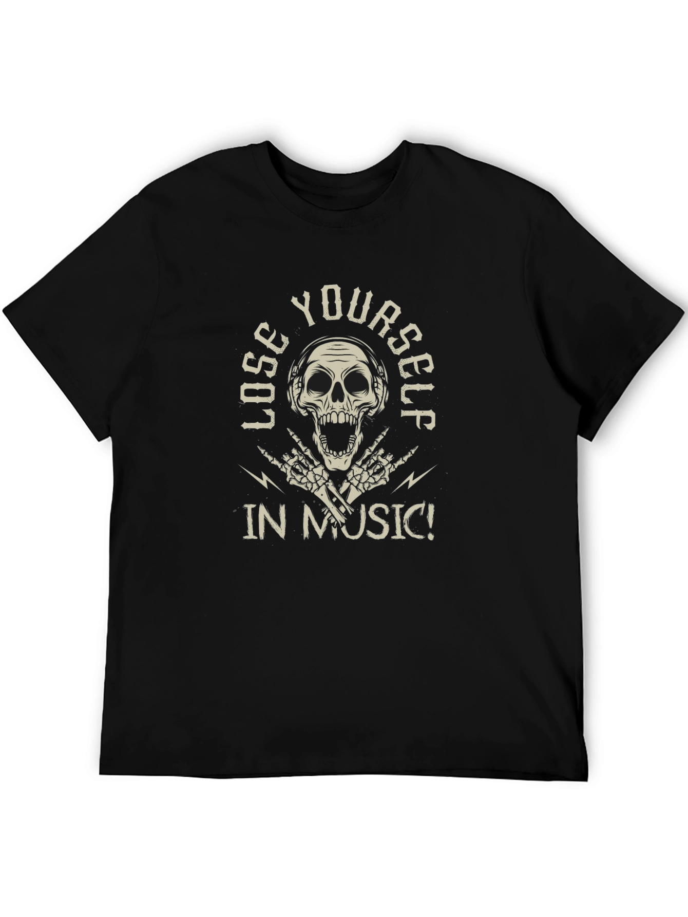 Lose Yourself in Music Skull Graphic Tee
