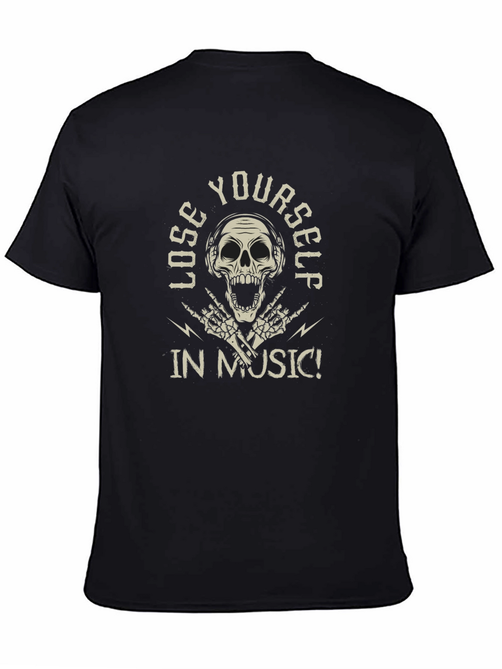 Lose Yourself in Music Skull Graphic Tee