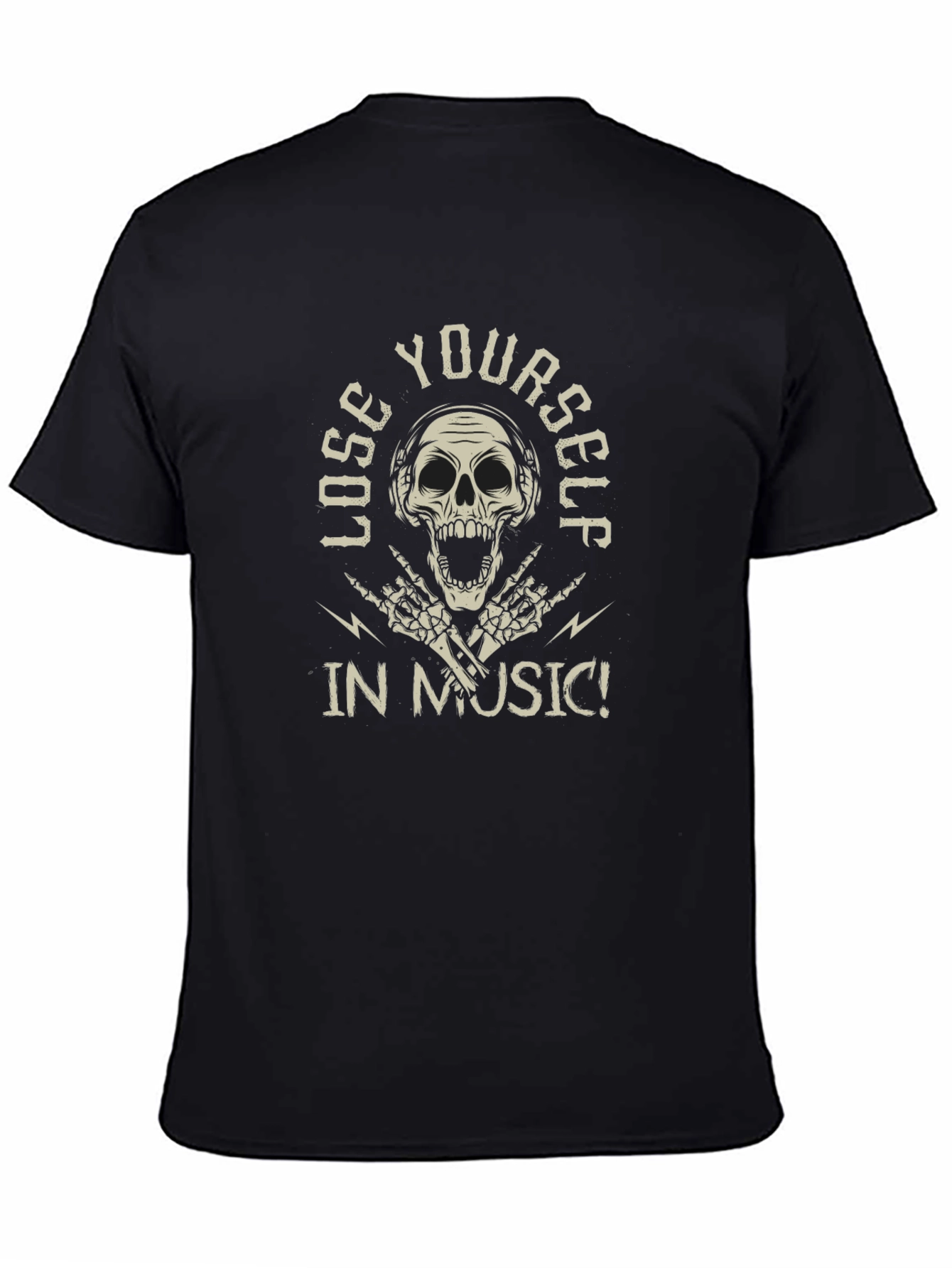 Lose Yourself in Music Skull Graphic Tee