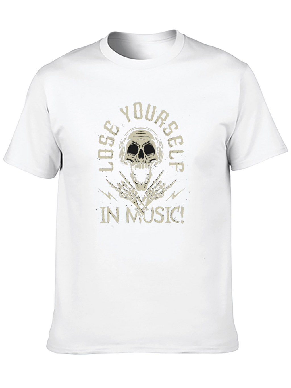 Lose Yourself in Music Skull Graphic Tee