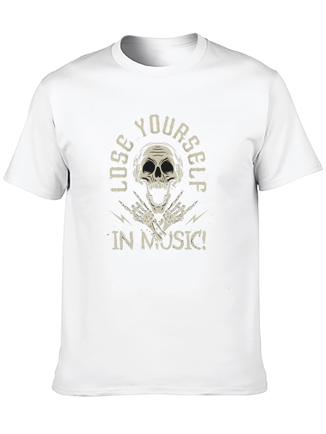 Lose Yourself in Music Skull Graphic Tee