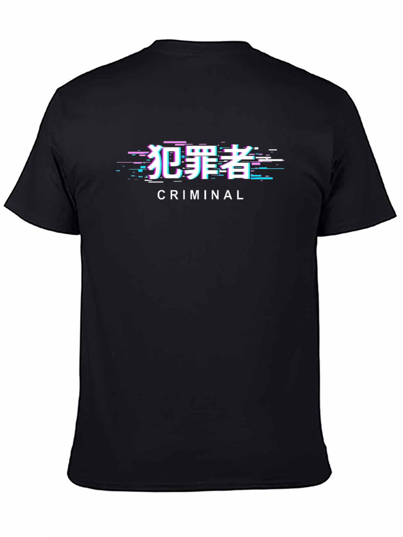 Criminal Glitch Graphic T-Shirt - Black