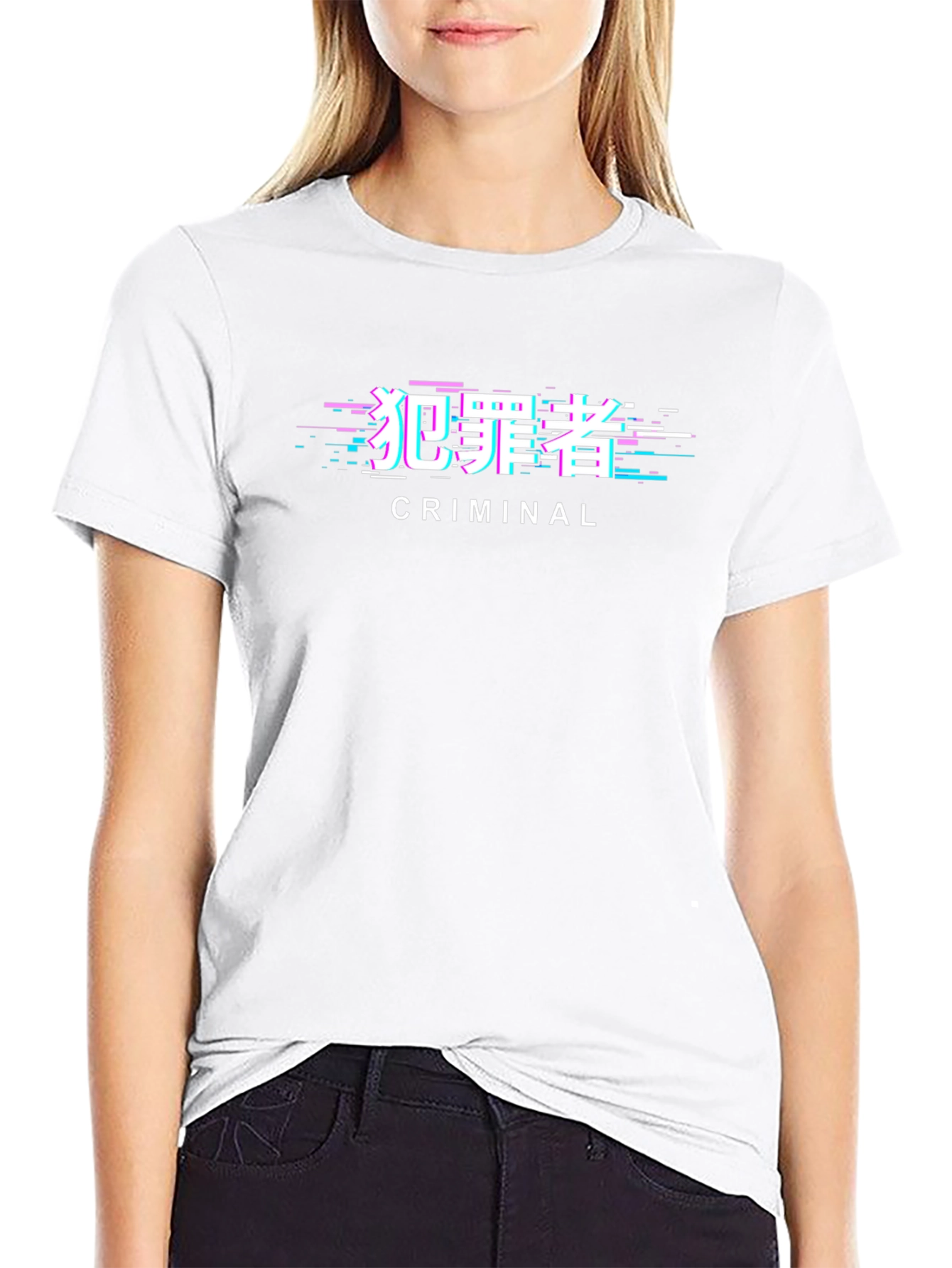 Criminal Glitch Graphic T-Shirt - Black