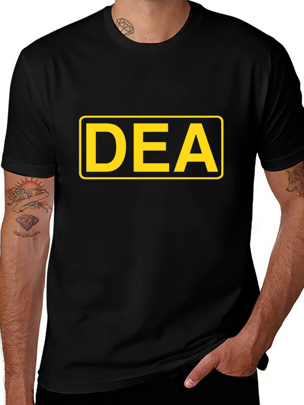 DEA Graphic T-Shirt - Bold Yellow on Black