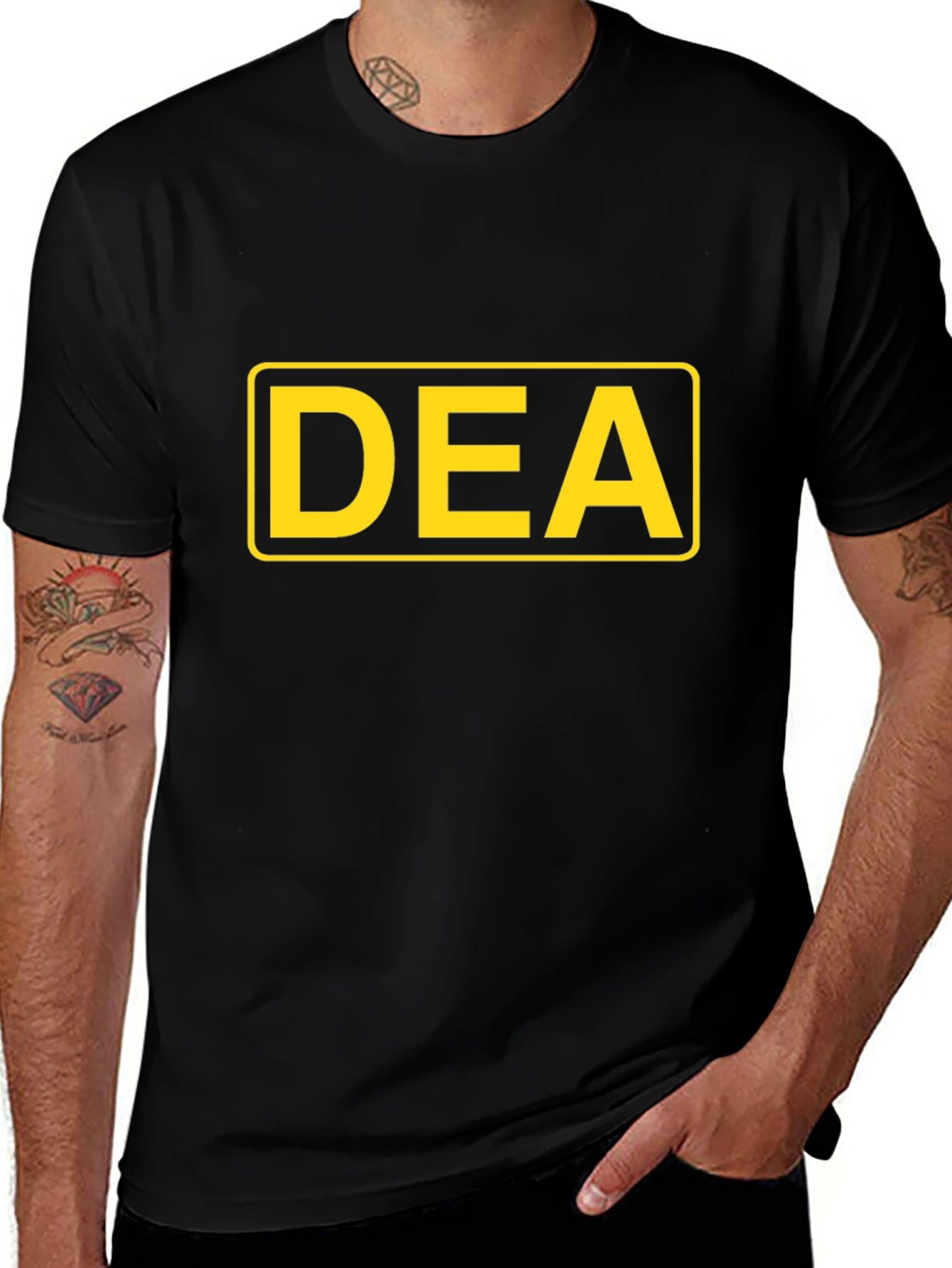 DEA Graphic T-Shirt - Bold Yellow on Black