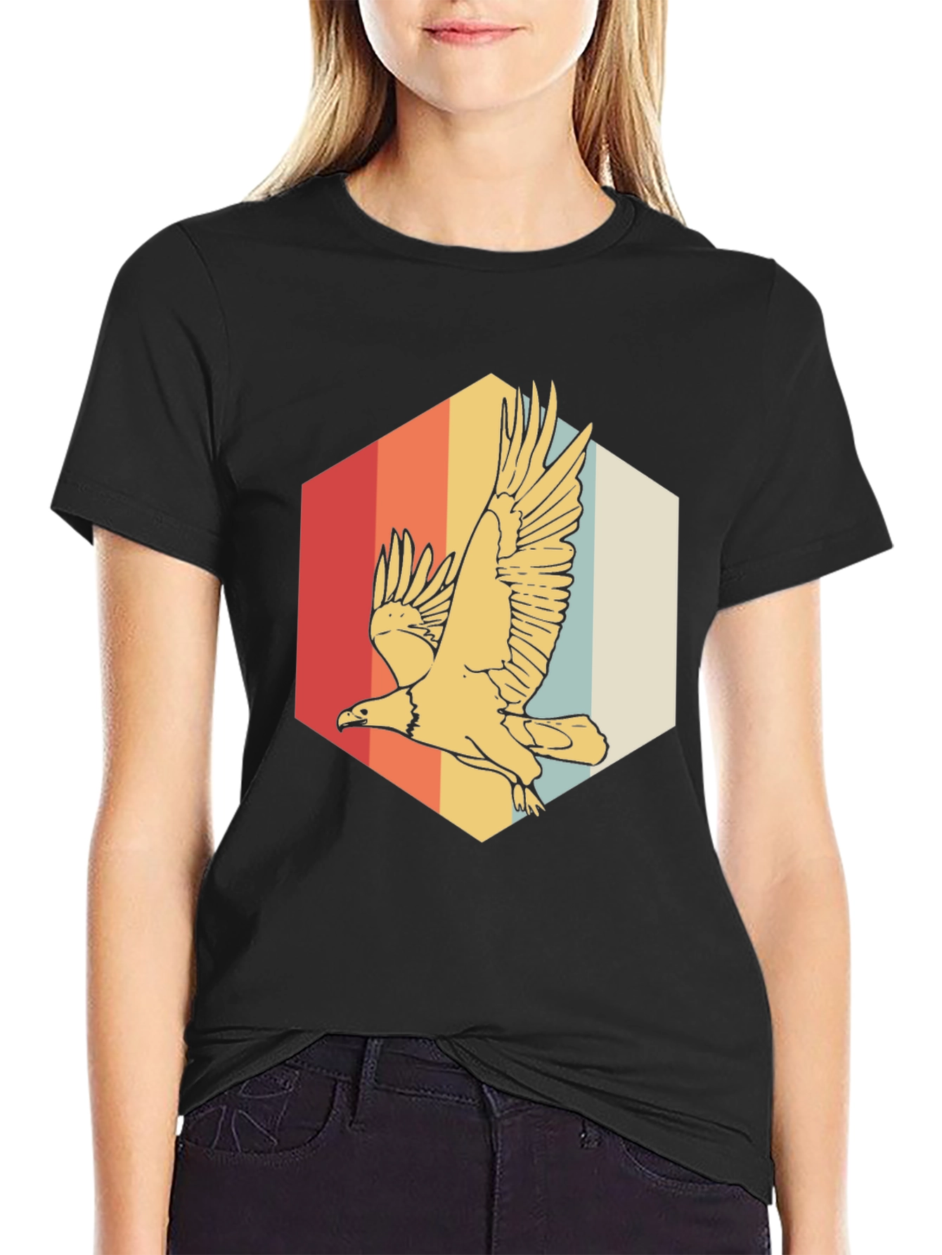 Retro Eagle Graphic Tee - Vintage Style Comfort