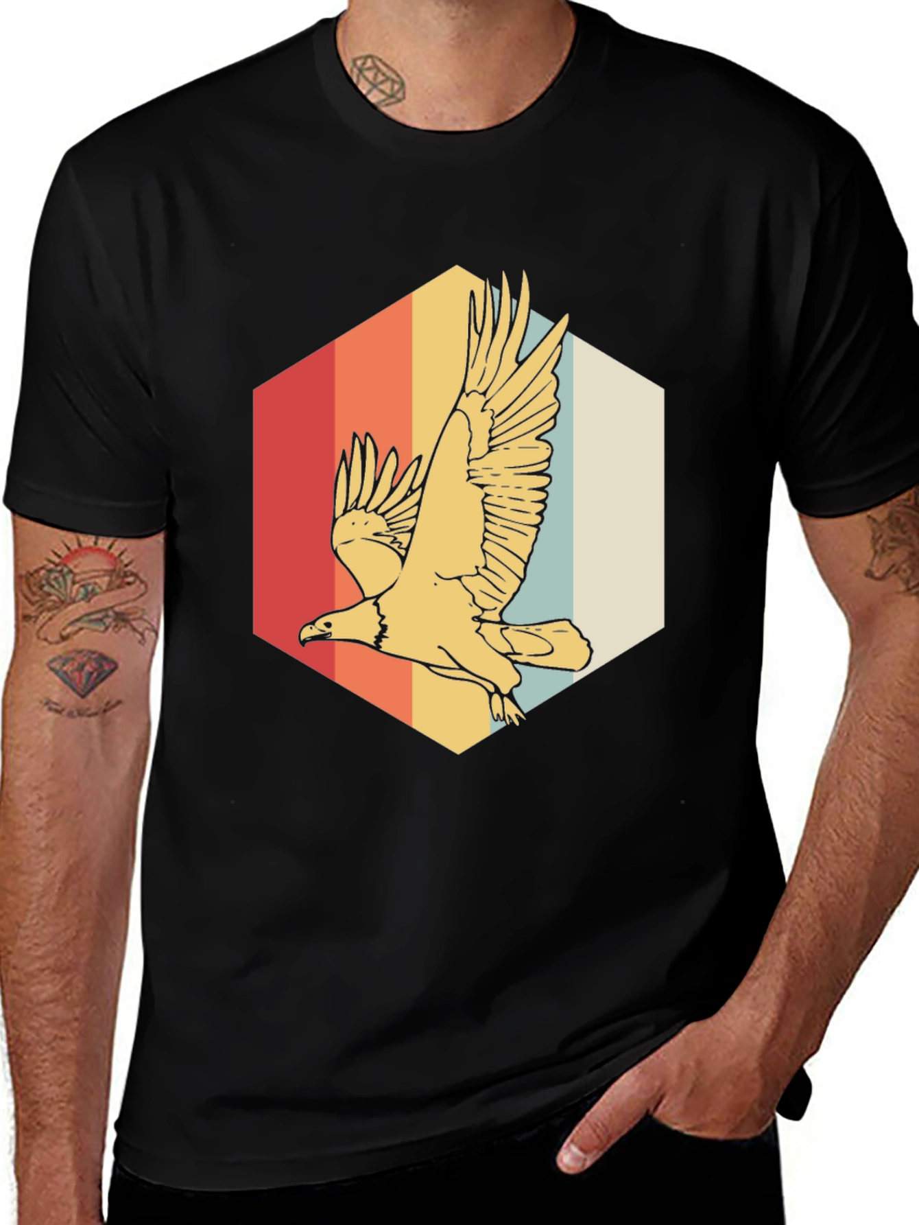 Retro Eagle Graphic Tee - Vintage Style Comfort
