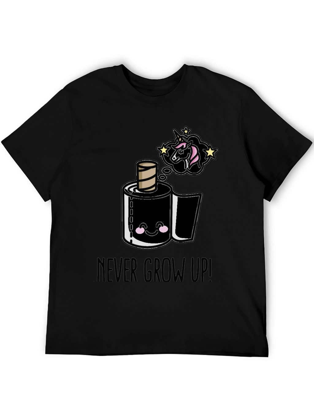 Never Grow Up Cartoon Toilet Paper T-Shirt