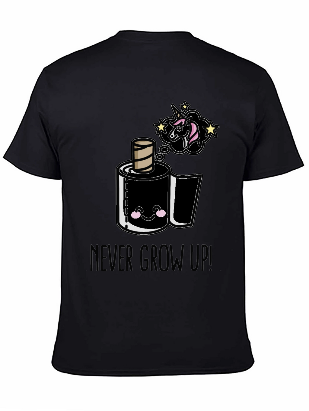 Never Grow Up Cartoon Toilet Paper T-Shirt