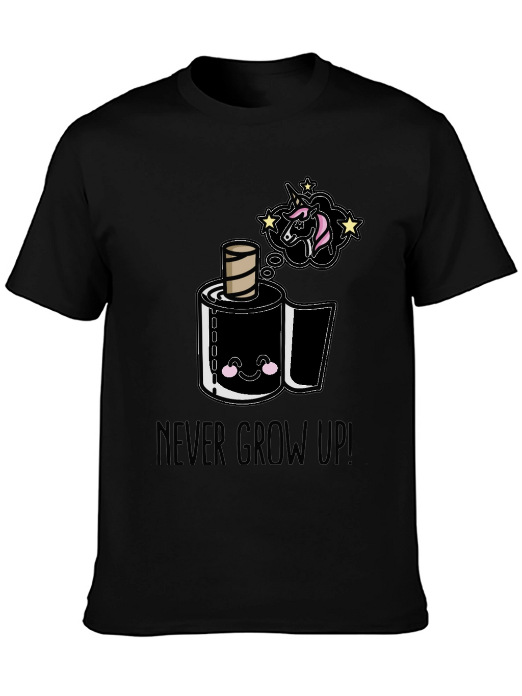 Never Grow Up Cartoon Toilet Paper T-Shirt