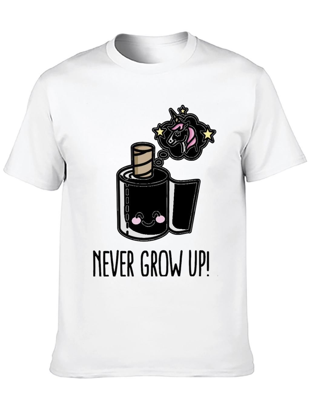 Never Grow Up Cartoon Toilet Paper T-Shirt