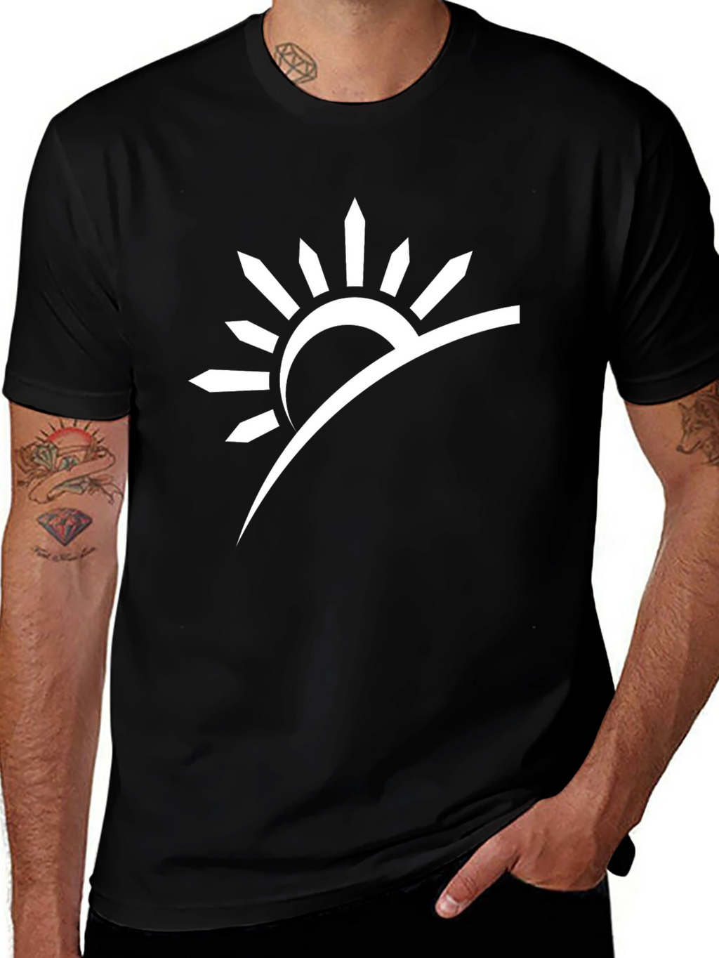 Sunrise Graphic Tee - Modern Black T-Shirt