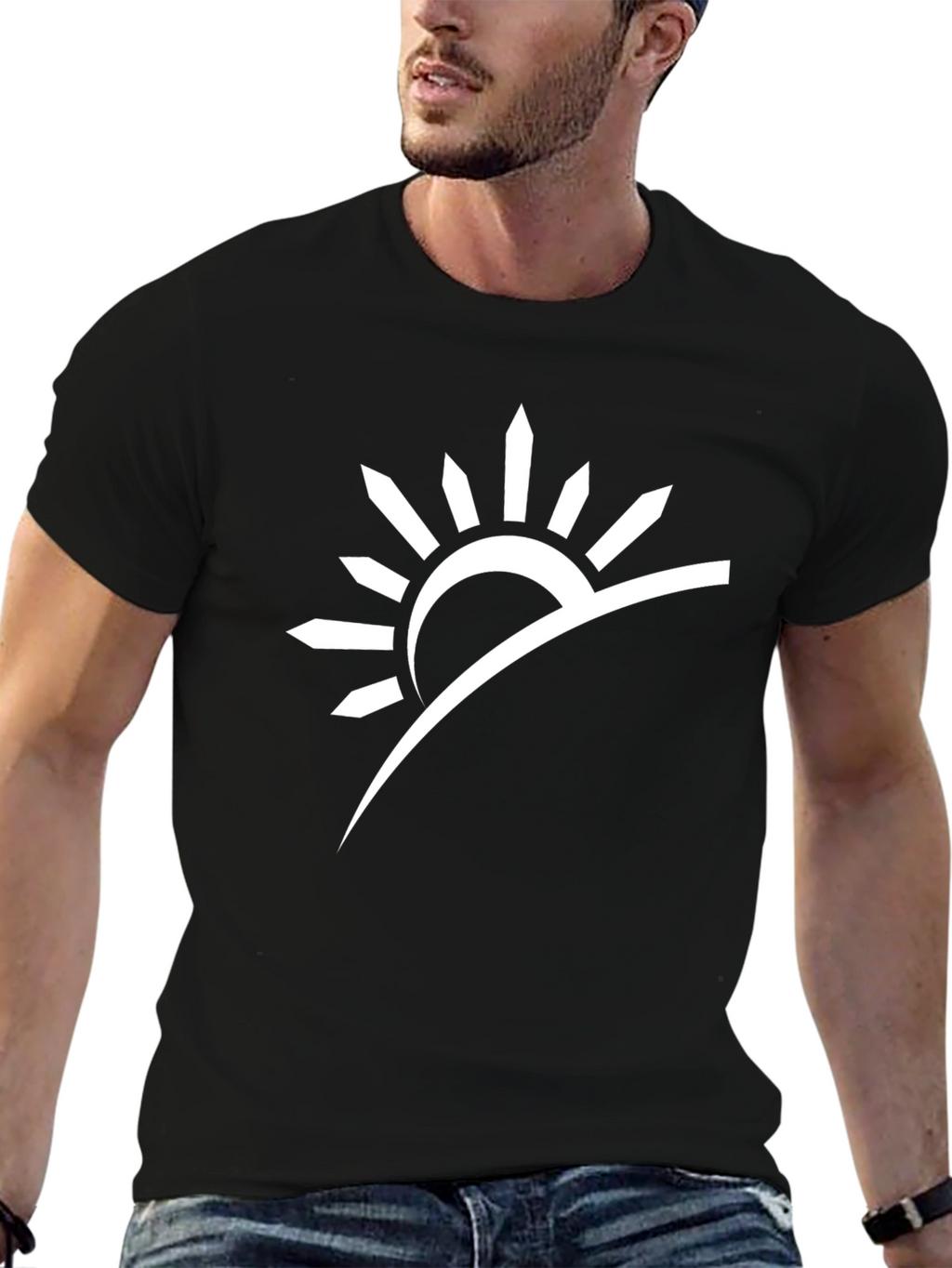 Sunrise Graphic Tee - Modern Black T-Shirt