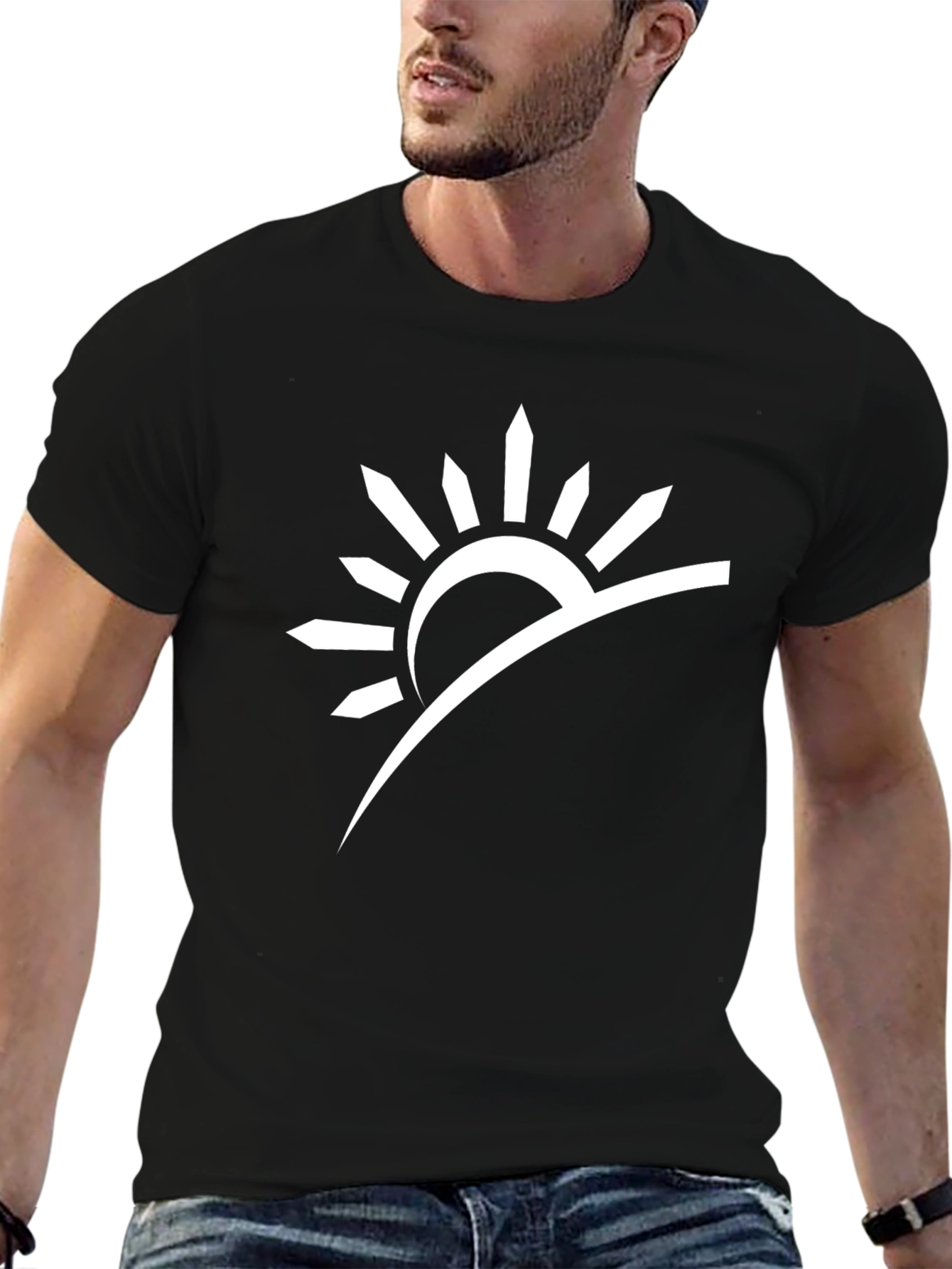 Sunrise Graphic Tee - Modern Black T-Shirt