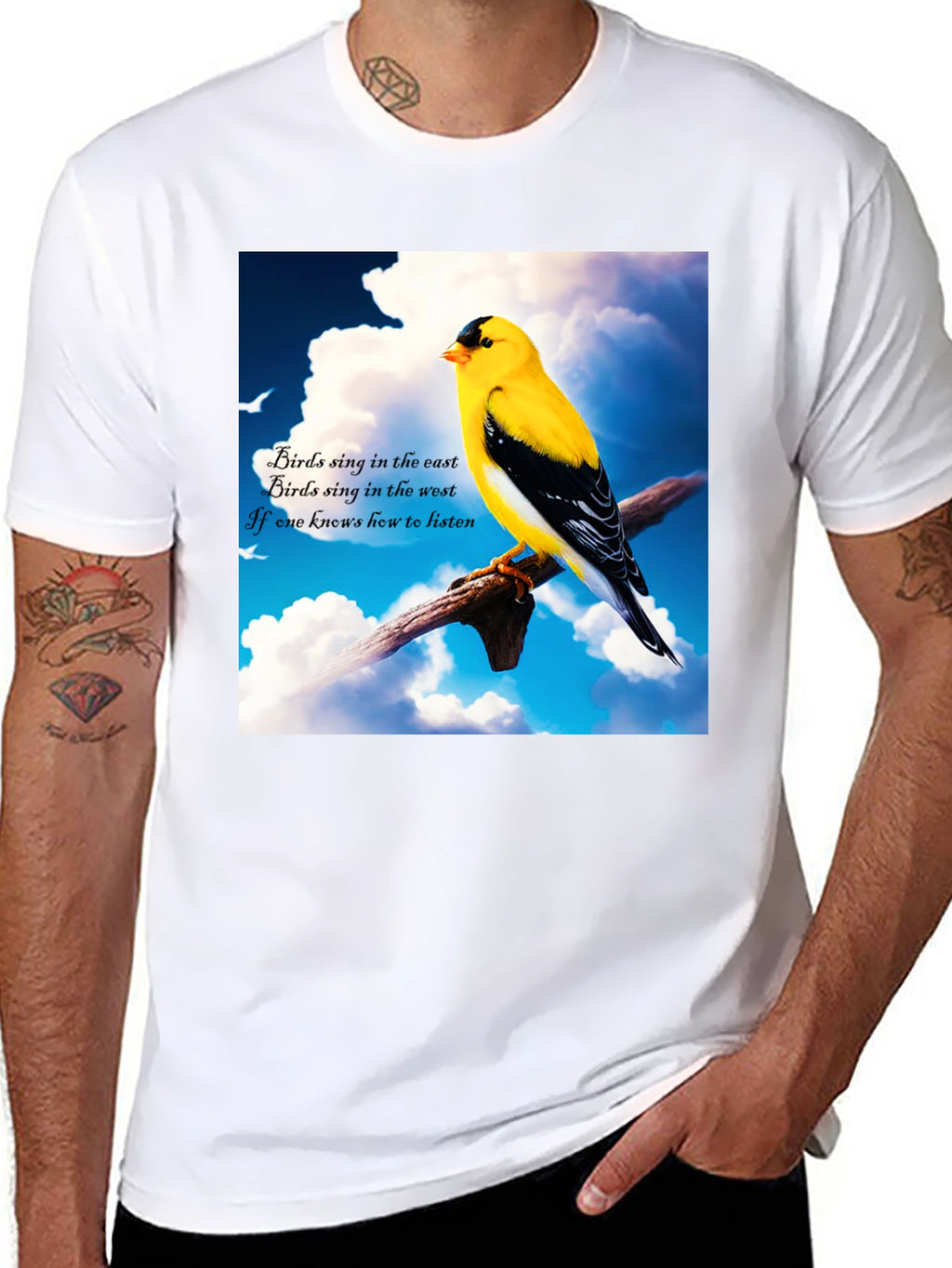 Birds Sing Graphic Tee - Nature Lovers T-Shirt