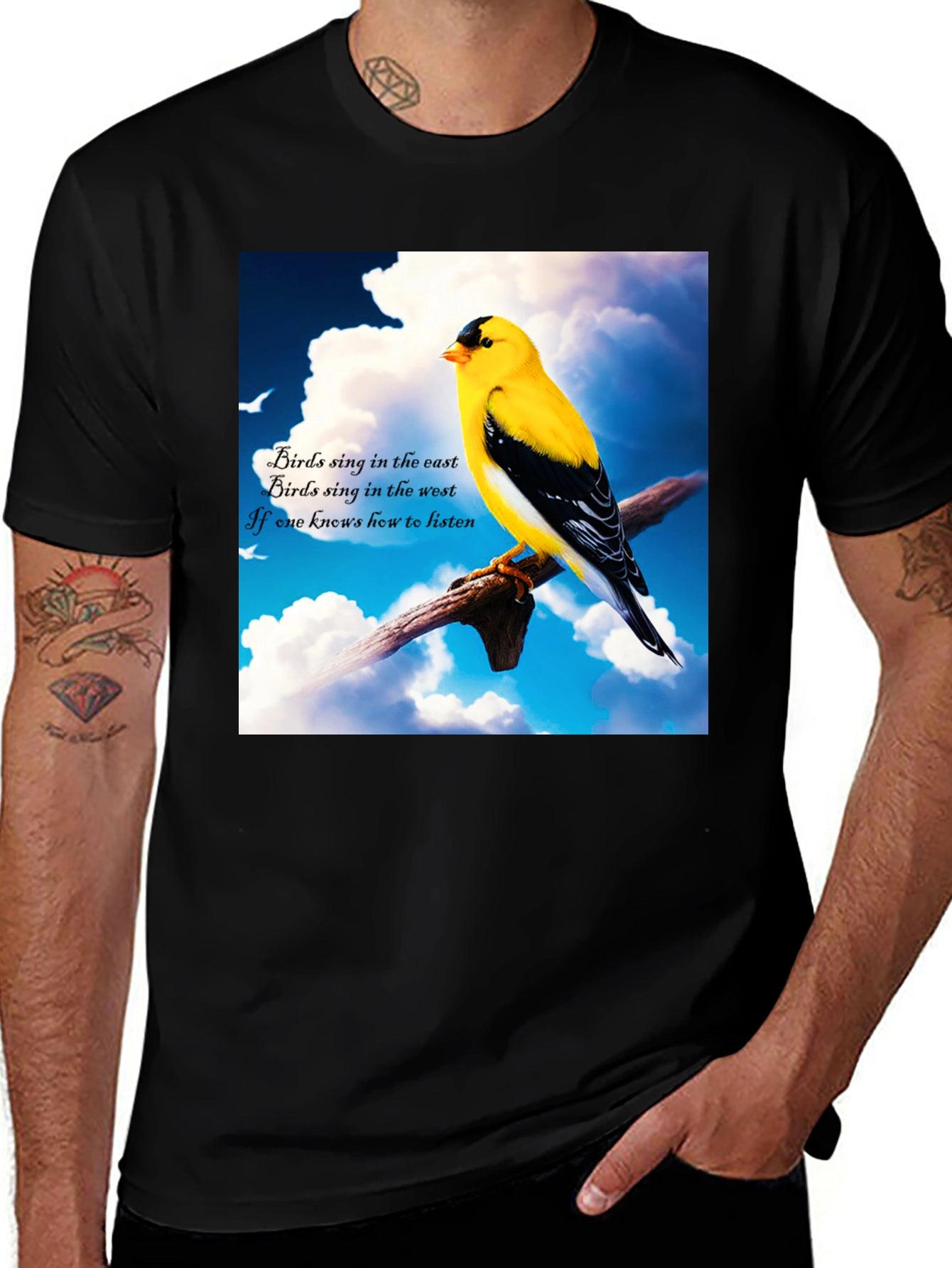 Birds Sing Graphic Tee - Nature Lovers T-Shirt