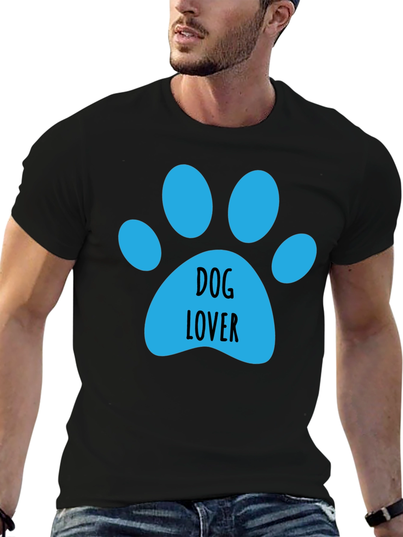 Dog Lover Paw Print Graphic Tee