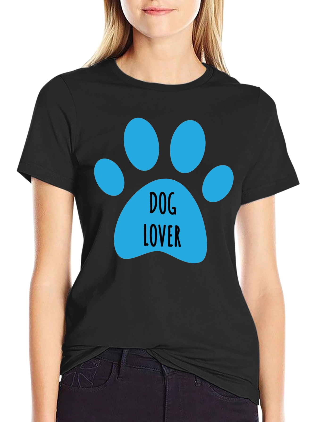 Dog Lover Paw Print Graphic Tee
