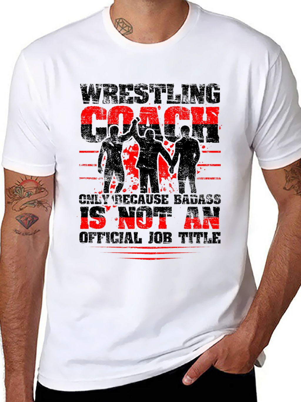 Wrestling Coach T-Shirt - Badass Job Title