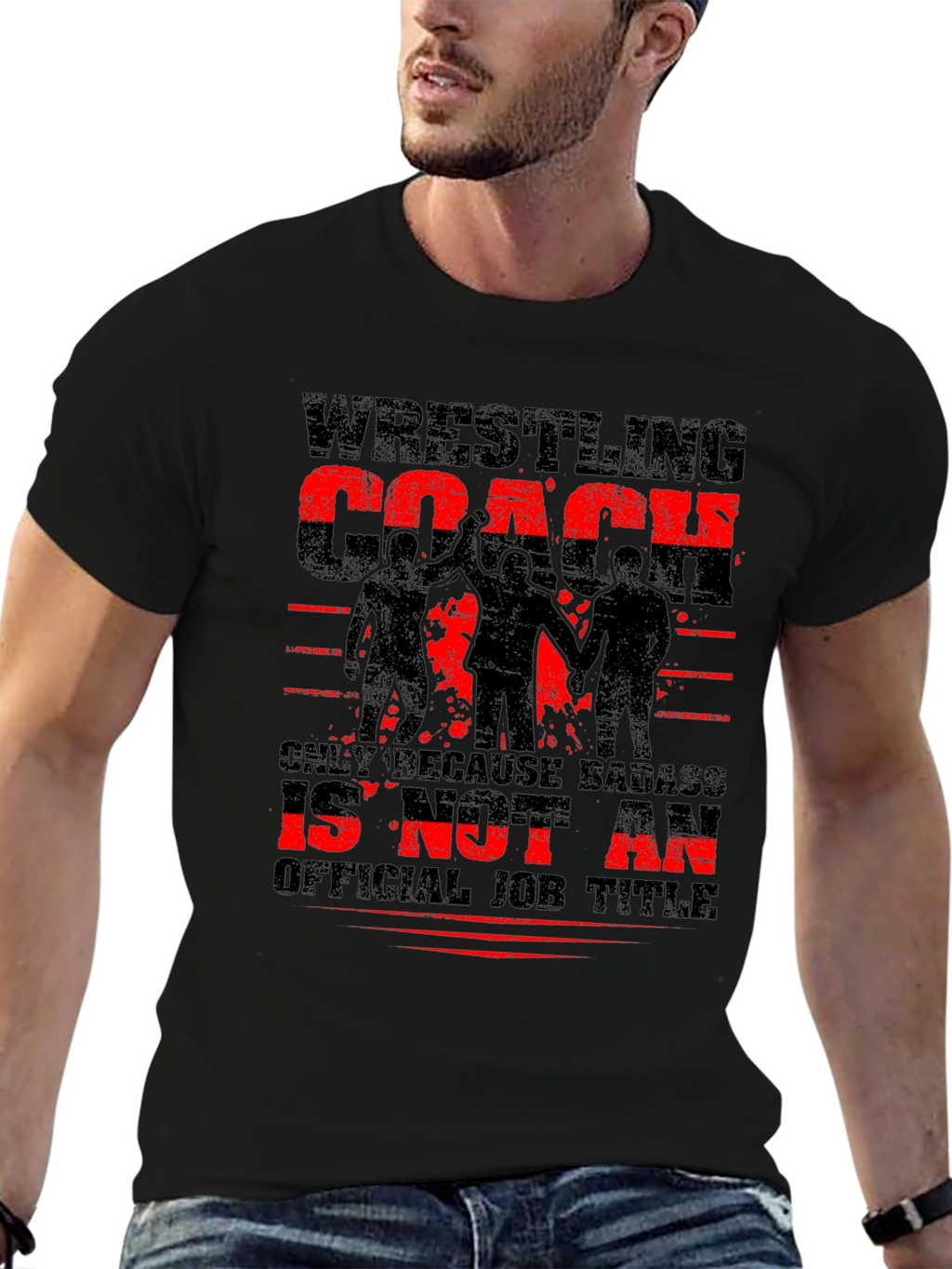 Wrestling Coach T-Shirt - Badass Job Title