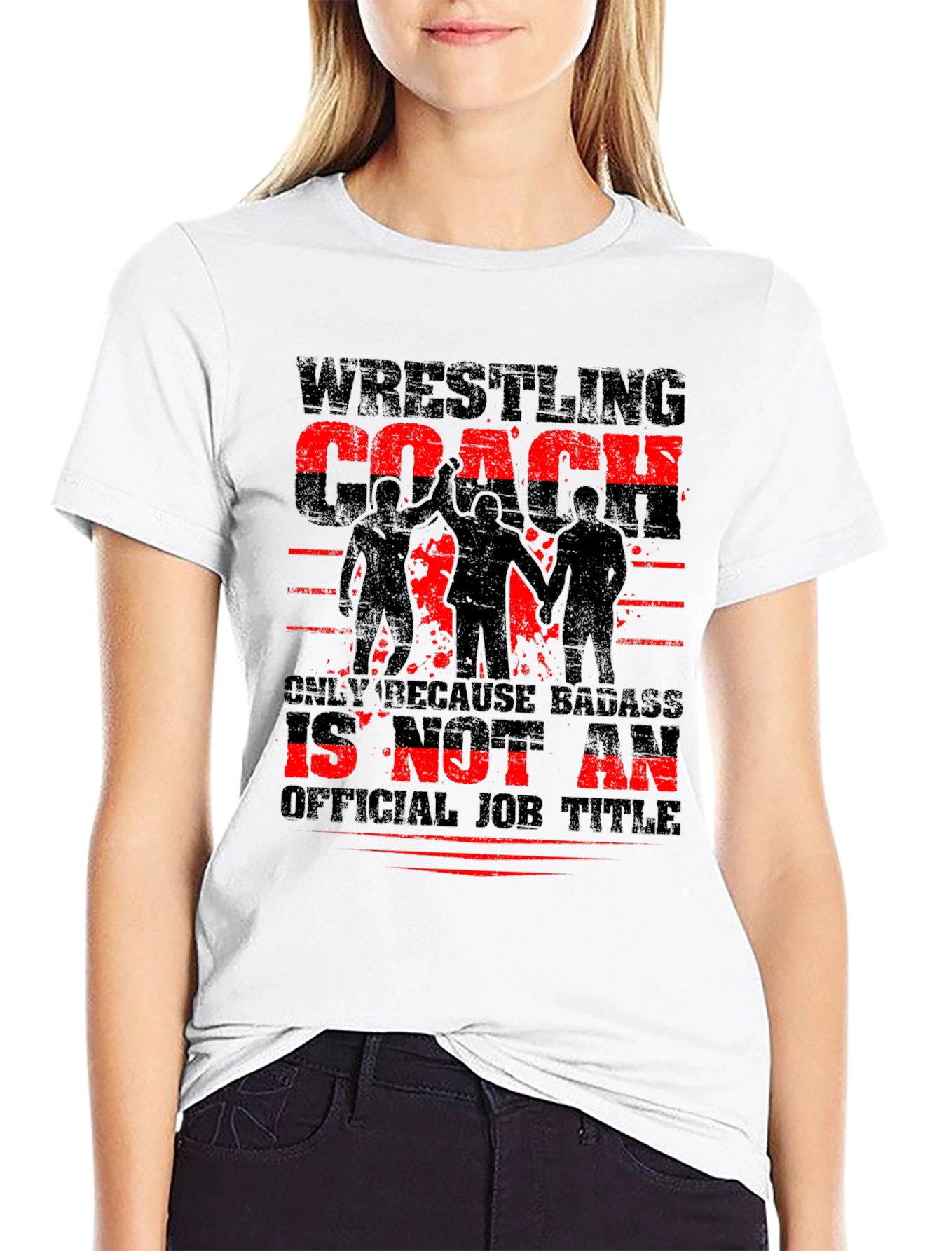 Wrestling Coach T-Shirt - Badass Job Title
