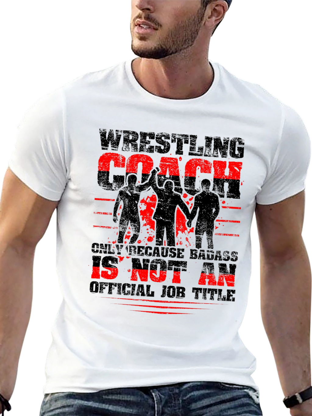 Wrestling Coach T-Shirt - Badass Job Title