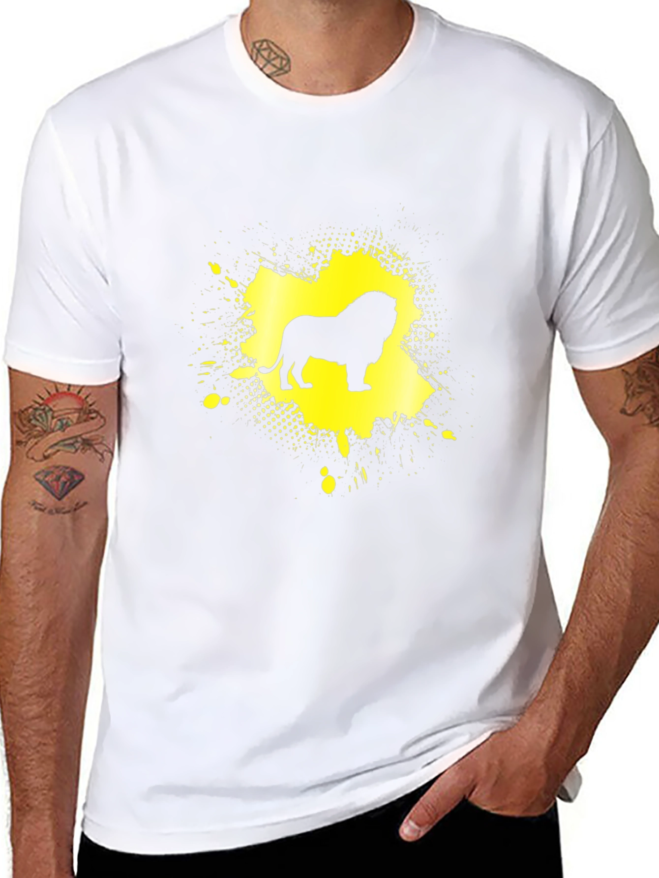 Lion Graphic Tee - Black Casual Shirt