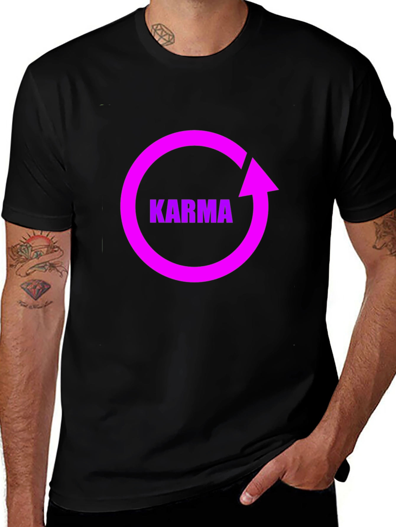 Karma Cycle Graphic Black T-Shirt
