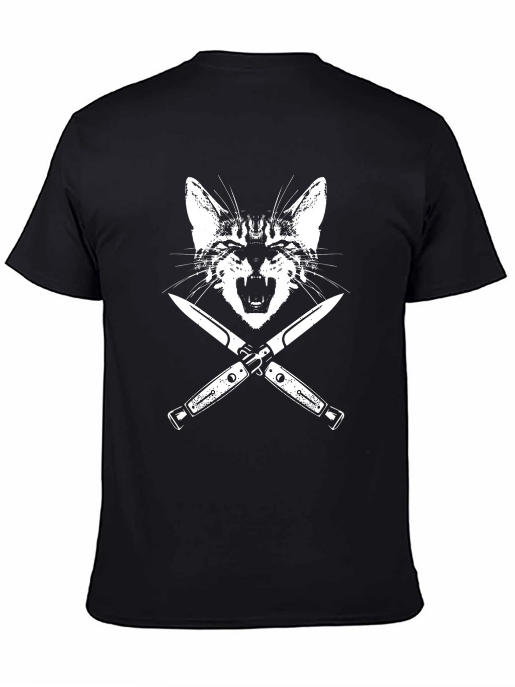 Cat & Knives Graphic Tee - Mens Black T-Shirt