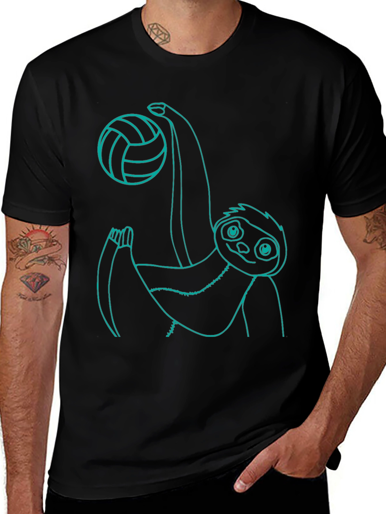 Sloth Volleyball T-Shirt - Funny Animal Tee