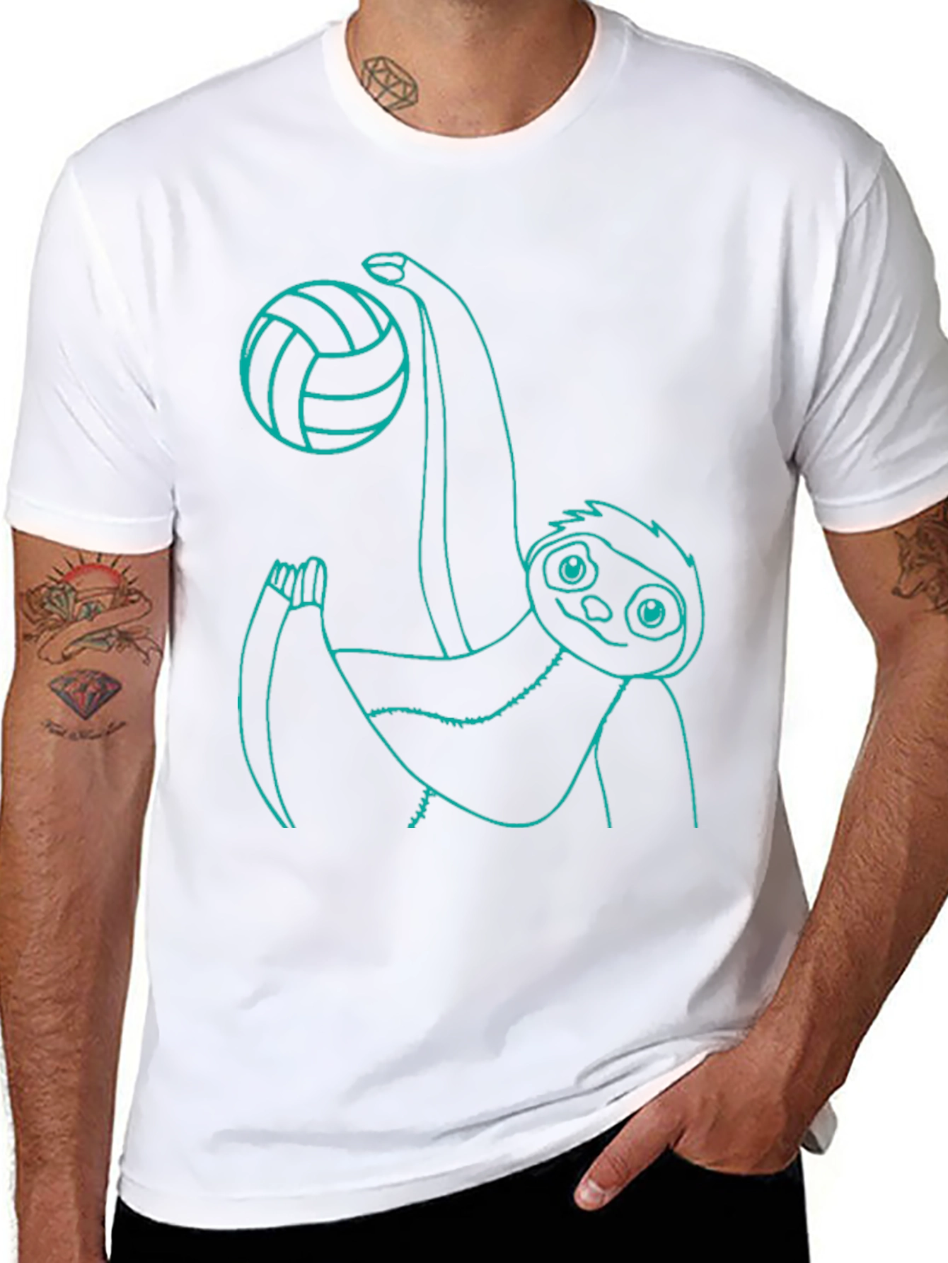 Sloth Volleyball T-Shirt - Funny Animal Tee
