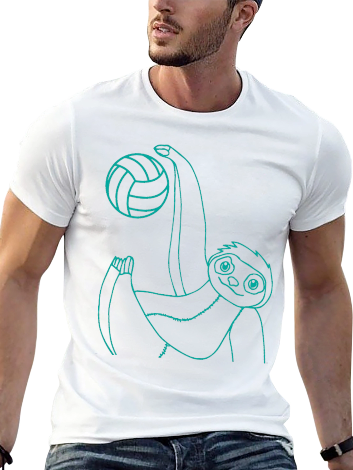 Sloth Volleyball T-Shirt - Funny Animal Tee
