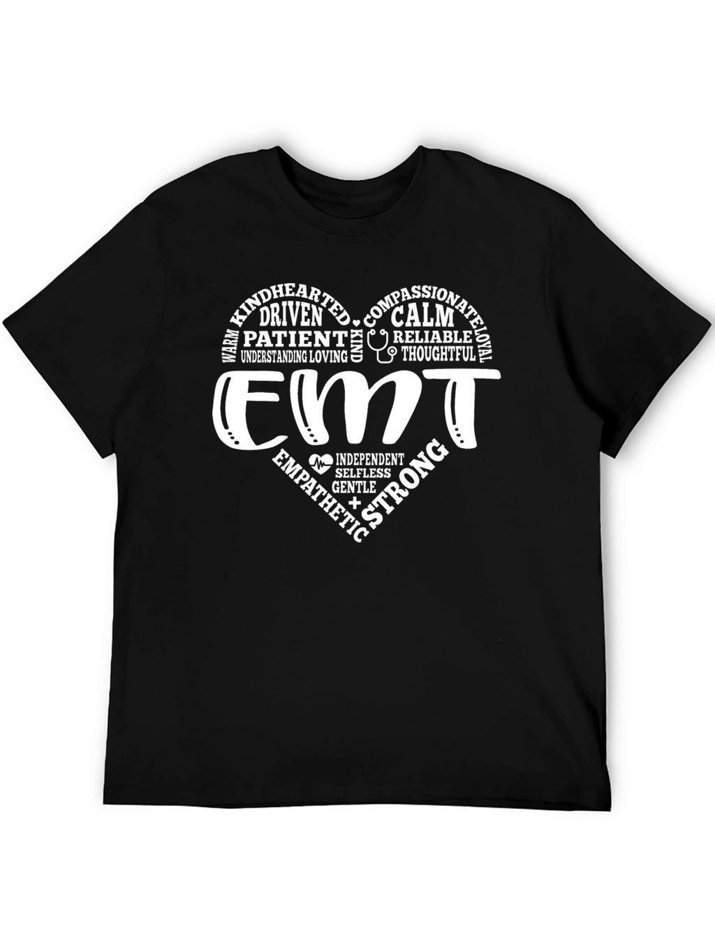 EMT Heart Graphic T-Shirt - Black