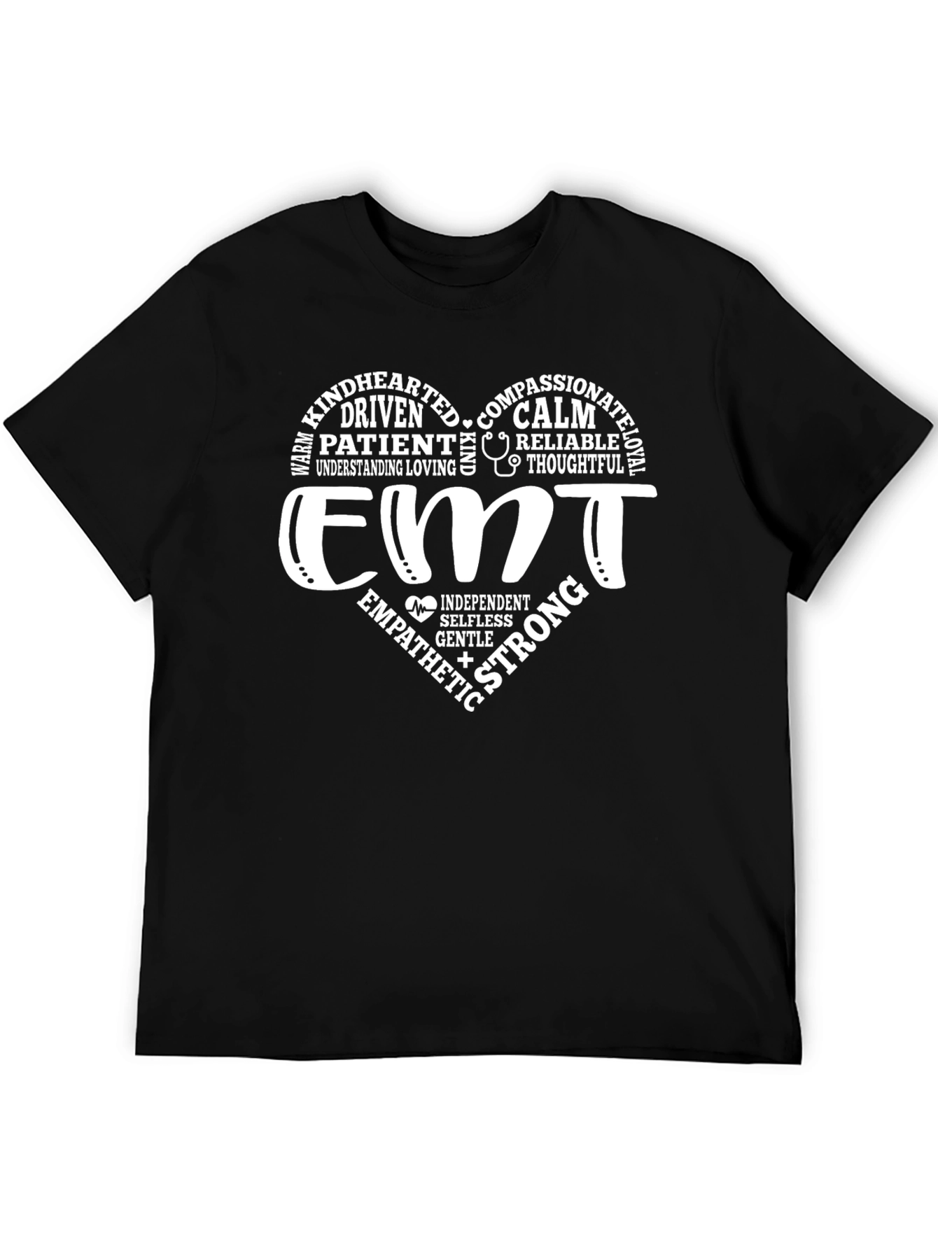 EMT Heart Graphic T-Shirt - Black