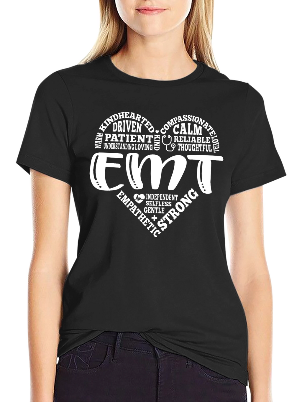 EMT Heart Graphic T-Shirt - Black